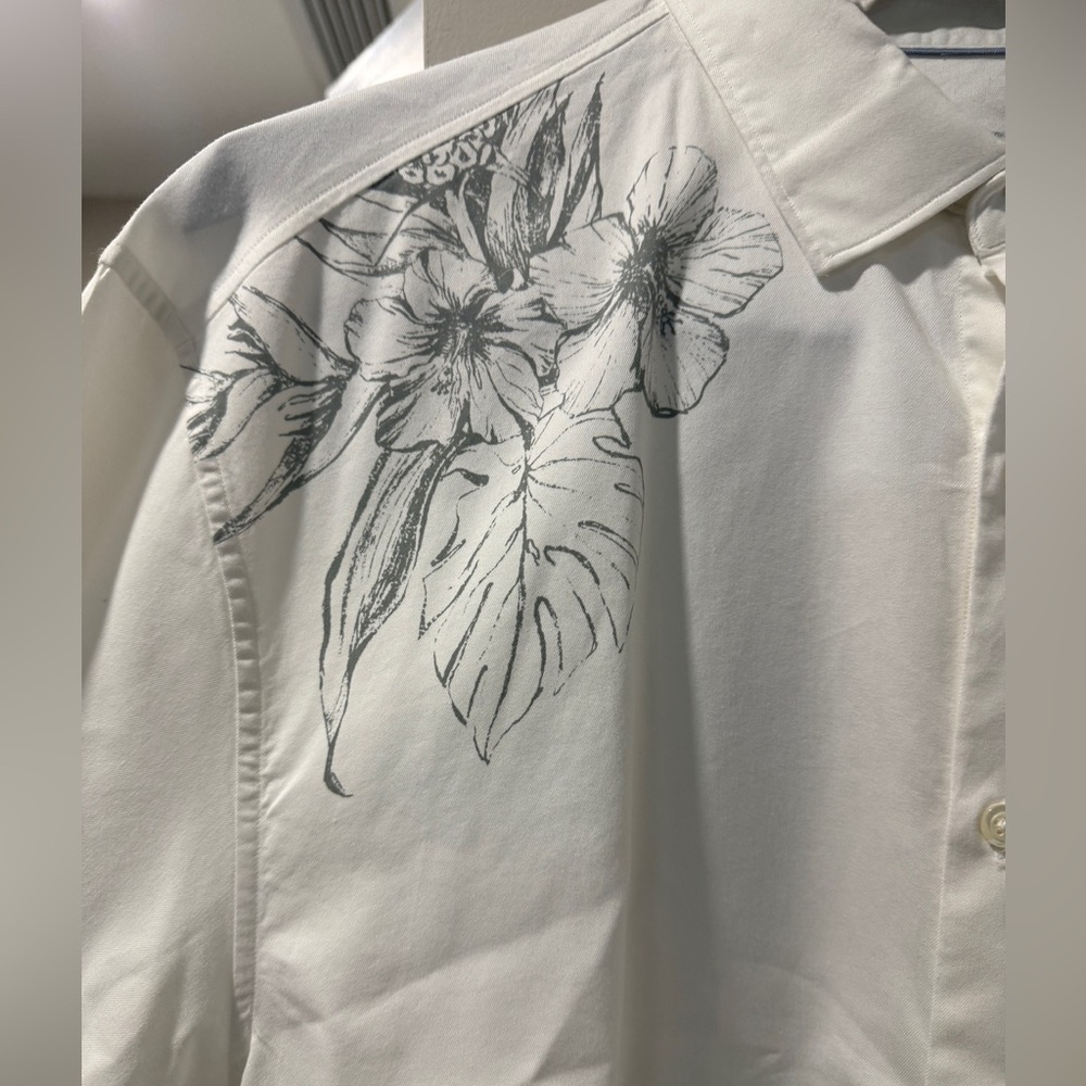 Tommy Bahama Floral White Men's Shirt xl